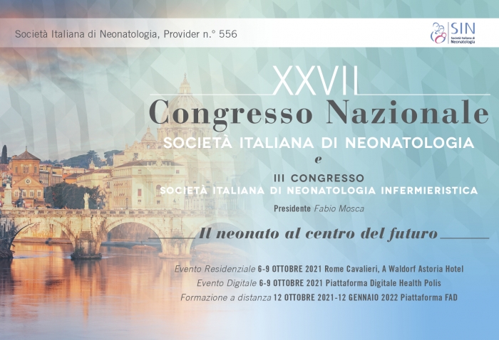 EVENTO LIVE STREAMING - XXVII Congresso Nazionale Società Italiana di Neonatologia - Il neonato al centro del futuro